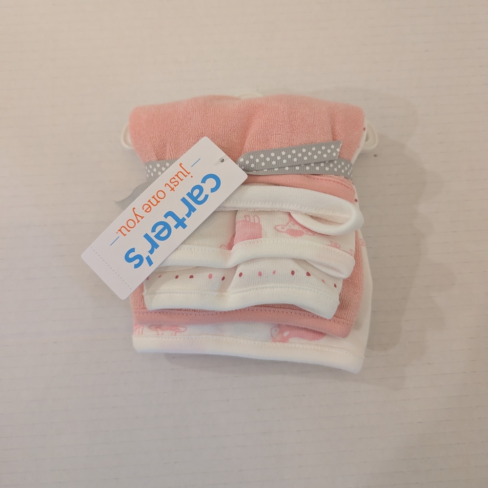 Carter's Pink and White Washcloth Collection